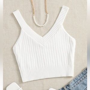 Shein L ribbed crop top
